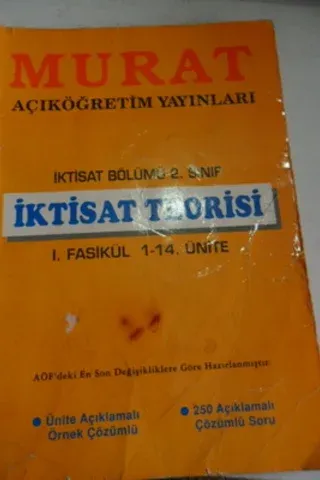 2. Sınıf İktisat Bölümü - İktisat Teorisi