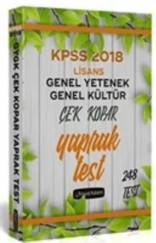 2018 KPSS Genel Yetenek Genel Kültür Çek Kopar Yaprak Test