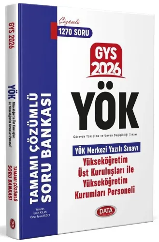 Data Yayınları 2026 YÖK Üst Kuruluşları ile YÖK Personeli GYS Tamamı Çözümlü Soru Bankası