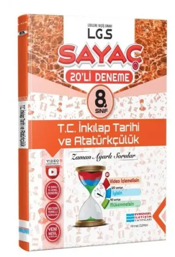 Evrensel İletişim Yayınları 8 . Sınıf T.C. İnkılap Tarihi ve Atatürkçülük Video Çözümlü 20'li Sayaç Deneme Lgs sosyal bilgiler Ahmet Özpek
