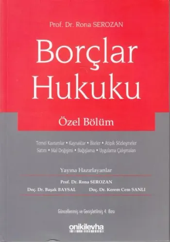Borçlar Hukuku Özel Bölüm