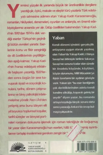 Yaban Yakup Kadri Karaosmanoğlu İletişim Yayınları %42 indirimli