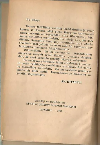 Sefiller ( 5 cilt takım) Victor Hugo Ak Kitabevi %39 indirimli