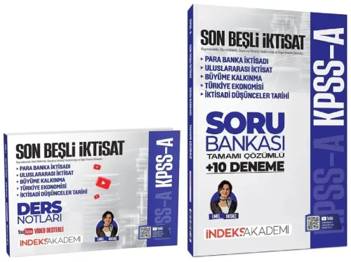 İndeks Akademi 2027 KPSS A Grubu Son Beşli İktisat Video Ders Notları ve Soru Bankası 2'li Set
