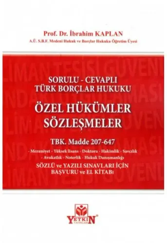 Türk Borçlar Hukuku Özel Hükümler Sözleşmeler