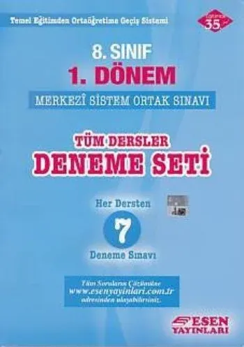 Esen 8. Sınıf 1. Dönem Tüm Dersler Deneme Seti