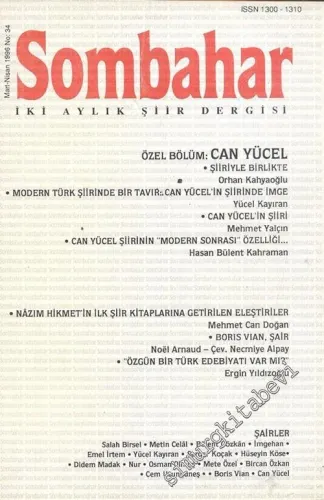 Sombahar: İki Aylık Şiir Dergisi  - Mart - Nisan 1996 Sayı: 34