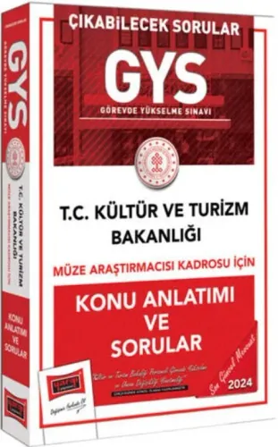Yargı Yayınları 2024 GYS T.C Kültür ve Turizm Bakanlığı Müze Araştırmacısı Kadrosu İçin Konu Anlatımı ve Sorular