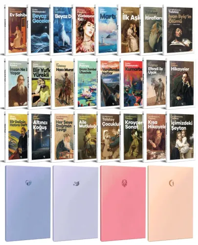 24 Dünya Klasiği ve Pastel Çizgisiz Defter Seti -1 - Halkkitabevi