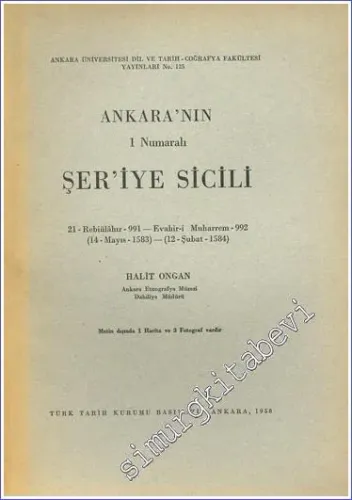 Ankara'nın Bir Numaralı Şer'iye Sicili -        1958