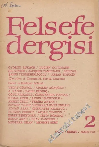 Felsefe Dergisi - Sayı: 2      Ocak - Şubat - Mart  1978