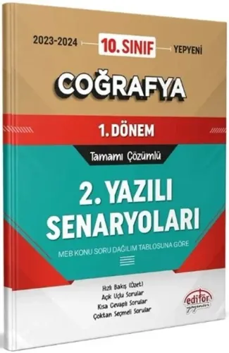Editör Yayınları 10. Sınıf Coğrafya 1. Dönem Ortak Sınavı 2. Yazılı Senaryoları Tamamı Çözümlü