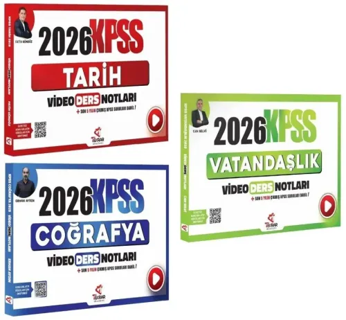 Tekrar Akademi 2026 KPSS Tarih Coğrafya Vatandaşlık Video Ders Notları 3'lü Set