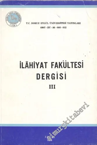 İlahiyat Fakültesi Dergisi 3 - Sayı: 3, Yıl: 1986