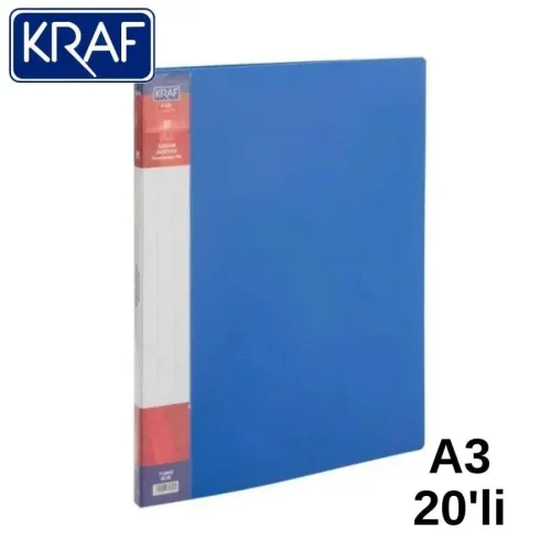 KRAF SUNUM DOSYASI A3 1120A3 20 Lİ MAVİ