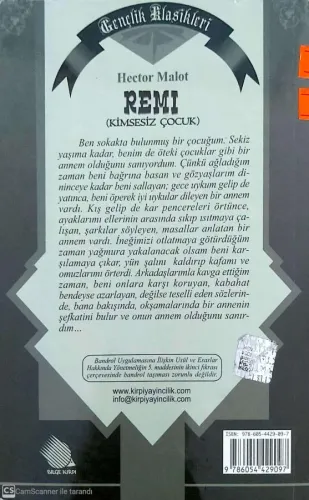 REMI KİMSESİZ ÇOCUK HECTOR MALOT Bilge Yayınları %64 indirimli
