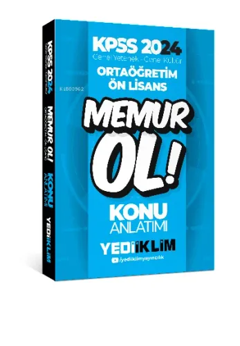 Yediiklim Yayınları 2024 KPSS Ortaöğretim-Önlisans Memur Ol Konu Anlatımı