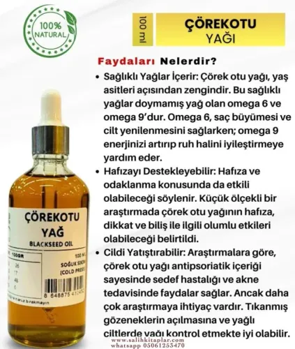 Saf Çörek Otu Yağı 100 Ml.