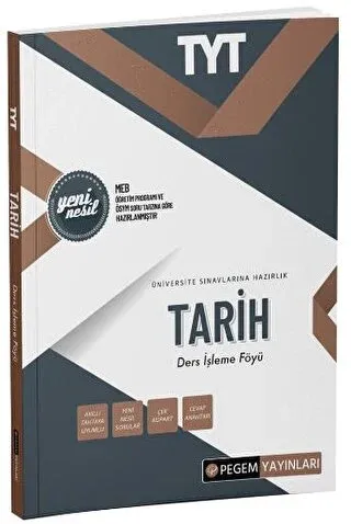 Pegem Yayınları TYT Tarih Ders İşleme Föyü