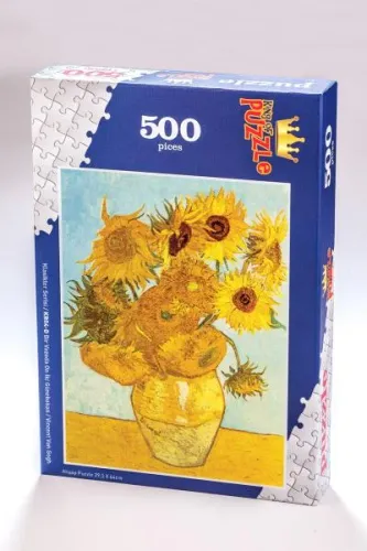 Klasikler Serisi -Bir Vazoda On İki Günebakan  Vincent Van Gogh 500 Parça Puzzle