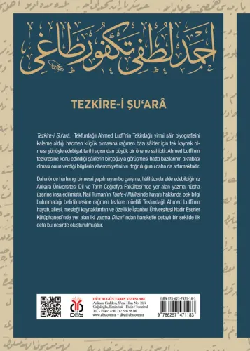 Tezkire-i Şuarâ Ahmed Lutfî Tekfurdagî Tezkire-i Şuarâ Ahmed Lutfî Tekfurdagî