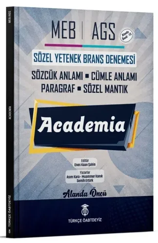 Türkçe ÖABTDEYİZ MEB-AGS Sözel Yetenek Academia Branş Denemeleri