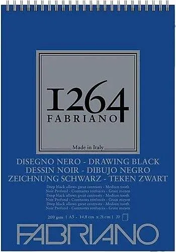 Fabriano F-1264 Black Paper 200gr A5 20yp