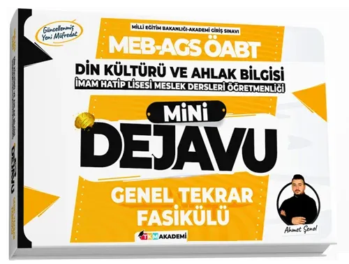 TKM Akademi 2026 ÖABT MEB-AGS Din Kültürü ve Ahlak Bilgisi Mini Dejavu Genel Tekrar Fasikülü