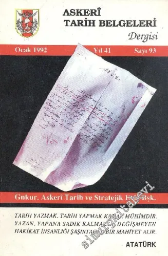 Askeri Tarih Belgeleri Dergisi - Yıl: 41, Mayıs: 1992, Sayı: 93