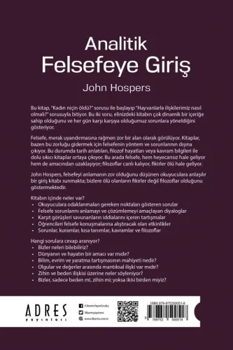 Analitik Felsefeye Giriş - John Hospers - Adres Yayınları