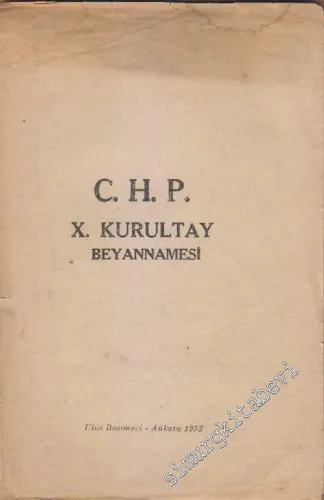 CHP 10. Kurultay Beyannamesi -        1953
