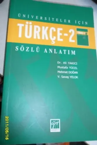 Türkçe 2 Sözlü Anlatım