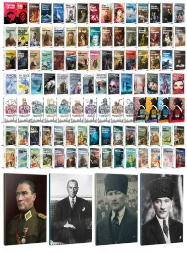 113 Dünya Klasiği ve Atatürk Temalı 64 Sayfa Çizgili Defter Seti -2 - 