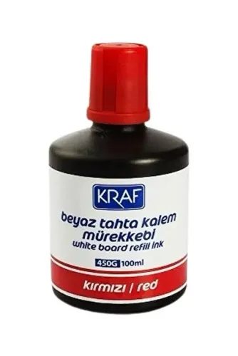 KRAF BEYAZ TAHTA KALEM MÜREKKEBİ 100ml 450G KIRMIZI