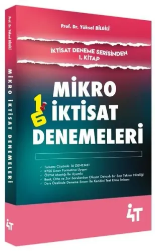 4T Yayınları KPSS A Grubu Mikro İktisat Denemeleri Çözümlü
