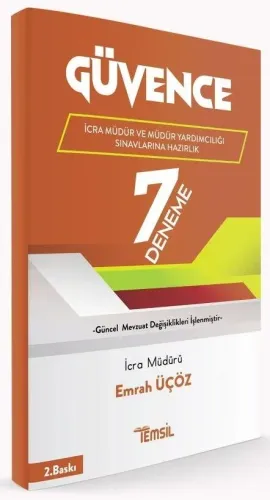 Temsil Yayınları İcra Müdür ve Yardımcılığı Güvence 7 Deneme