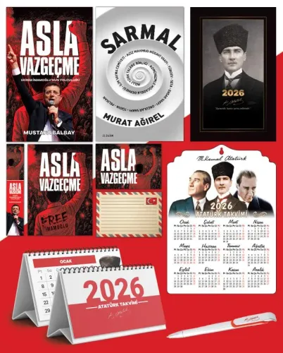 Asla Vazgeçme - Ayraç - Kartpostal - Poster - Sarmal - 2026 Ajanda K