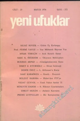 Yeni Ufuklar Aylık Sanat Fikir Dergisi - Sayı: 272, Mayıs 1976       1976