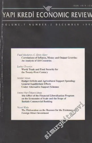 Yapı Kredi Economic Review  - Volume: 7 - Number: 2      December 1996