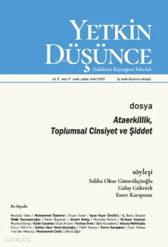 Yetkin Düşünce Sayı 9 - Ataerkillik, Toplumsal Cinsiyet ve Şiddet