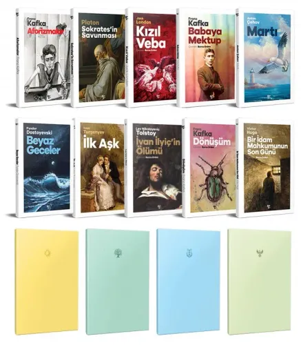 10 Dünya Klasiği ve Pastel 64 Sayfa Çizgisiz Defter Seti - Halkkita