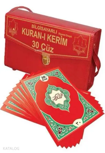 Kur'an-ı Kerim 30 Cüz Hatim Seti (Rahle Boy - Çantalı); (Kolay Okunuşlu Bilgisayar Hatlı)