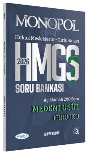 Monopol Yayınları 2026 HMGS Medeni Usul Hukuku Soru Bankası