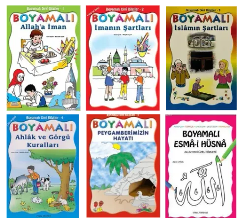 Çocuklar İçin Boyamalı Dini Bilgiler Seti (6 Kitap)