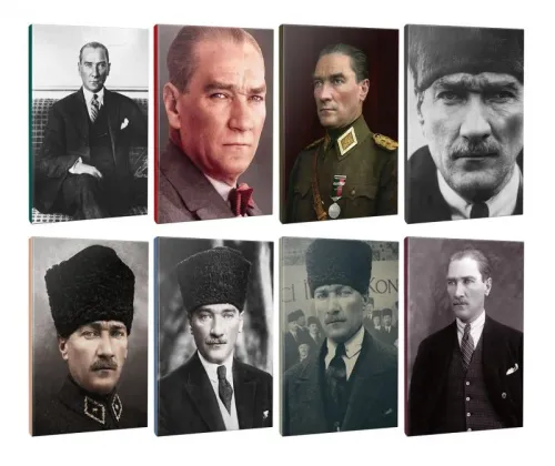 8li Atatürk- Çizgili Okul Defteri Seti 64 Sayfa 13,5x19,5cm -1 