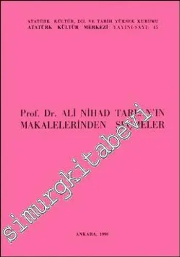 Prof. Dr. Ali Nihad Tarlan'ın Makalelerinden Seçmeler -        1990