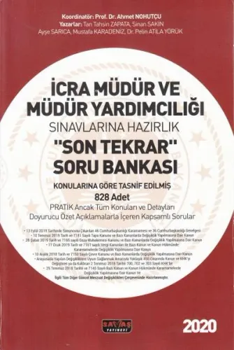 İcra Müdür ve Müdür Yardımcılığı Sınavlarına Hazırlık Soru Bankası