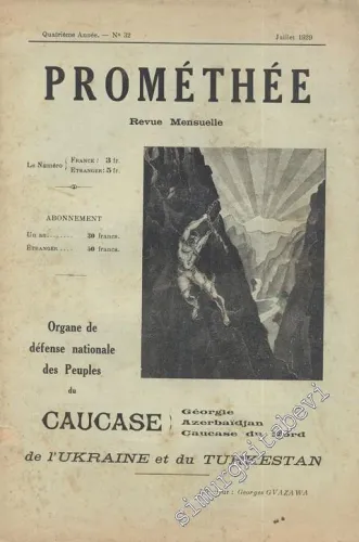 Prométhée - Organe de défense nationale des  Peuples du Caucase de l'Ukraine et du Turkestan -        1929