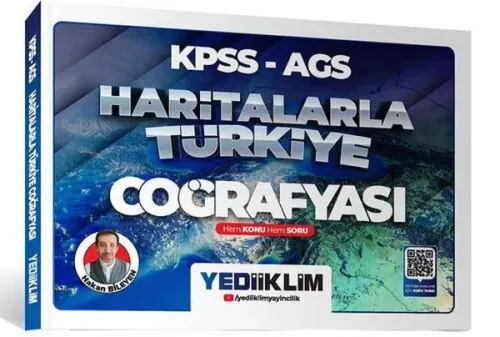 Yediiklim Yayınları 2026 KPSS AGS Haritalarla Türkiye Coğrafyası Hem Konu Hem Soru