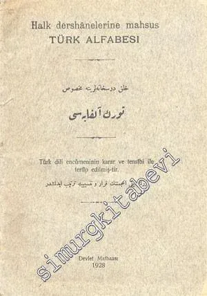 Halk Dershanelerine Mahsus Türk Alfabesi -